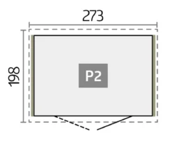 Biohort Metallgerätehaus Panorama® P2, ca. B273/H227/T198 cm
