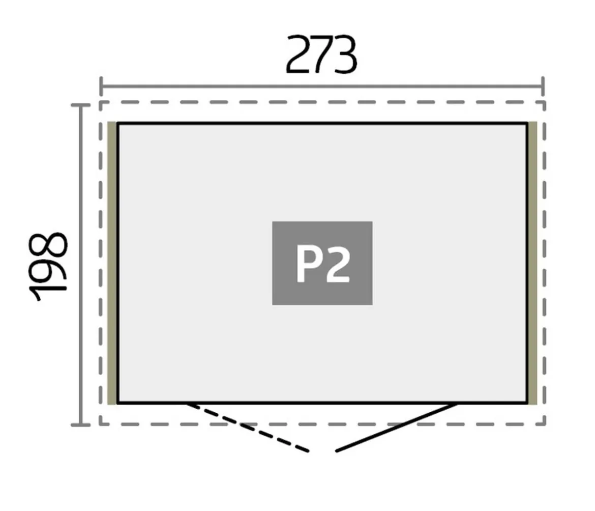 Biohort Metallgerätehaus Panorama® P2, ca. B273/H227/T198 cm