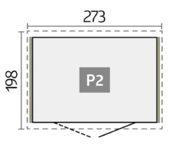 Biohort Metallgerätehaus Panorama® P2, ca. B273/H227/T198 cm