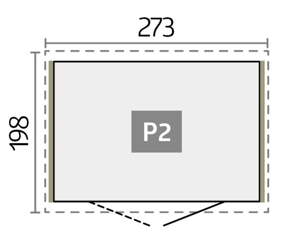 Biohort Metallgerätehaus Panorama® P2, ca. B273/H227/T198 cm