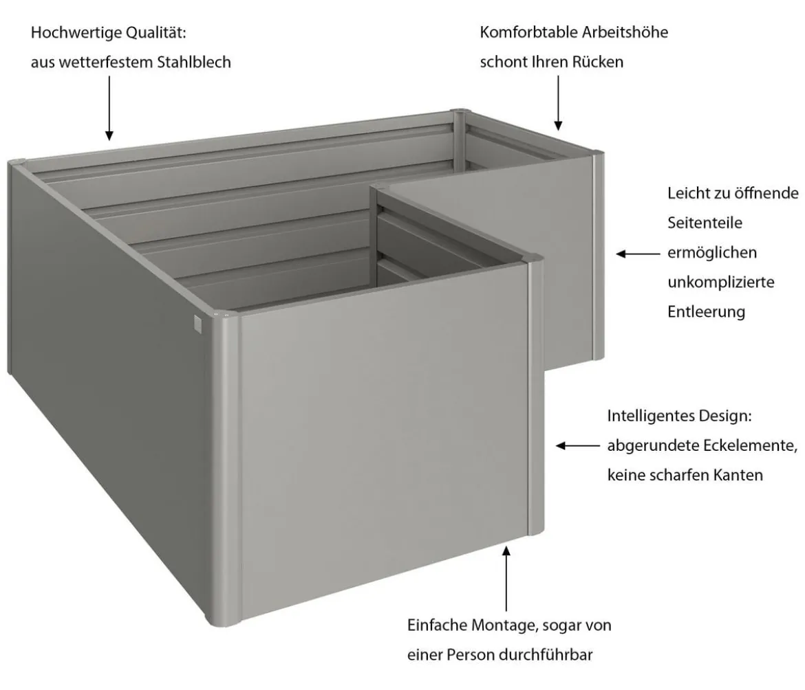 Biohort Metall-HochBeet L, ca. B201,6/H77/T201,6 cm