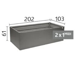 Biohort Metall-Hochbeet Midi 2x1, ca. B201,6/H61/T103,1 cm