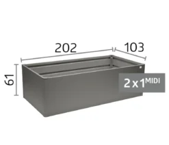 Biohort Metall-Hochbeet Midi 2x1, ca. B201,6/H61/T103,1 cm
