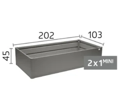 Biohort Metall-Hochbeet Mini 2x1, ca. B201,6/H45/T103,1 cm