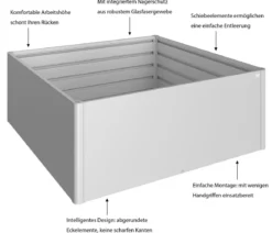 Biohort Metall-HochBeet 2x2, ca. B201,6/H77/T201,6 cm