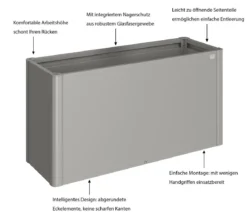Biohort Metall HochBeet 1,5x0,5, ca. B152/H77/T54,7 cm