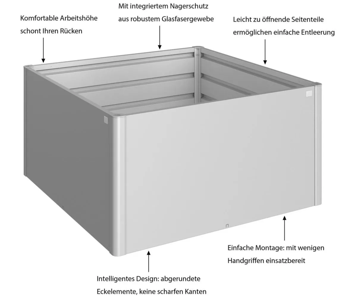 Biohort Metall Hochbeet 1,5x1,5, ca. B152/H77/T152 cm