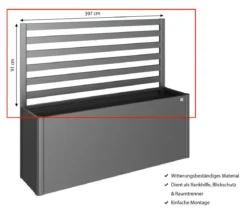 Biohort Metall-Rankgitter für HochBeet 4x1, ca. B397/H91/T4 cm