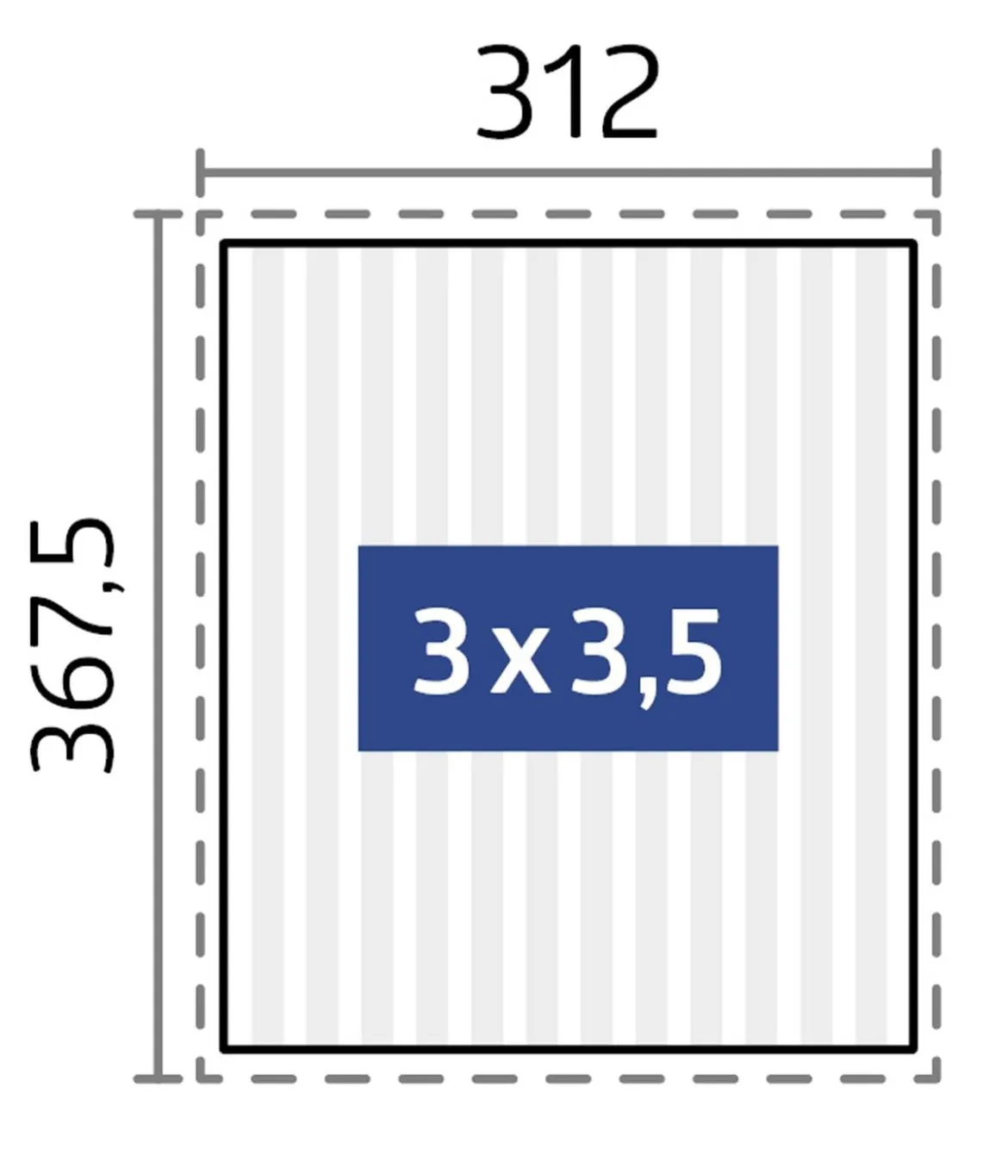 Biohort Pergola 3 x 3,5 einfarbig, ca. B312/H264/T367,5 cm