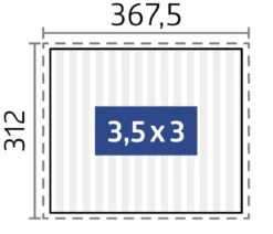 Biohort Pergola 3,5 x 3 einfarbig, ca. B367,5/H264/T312 cm