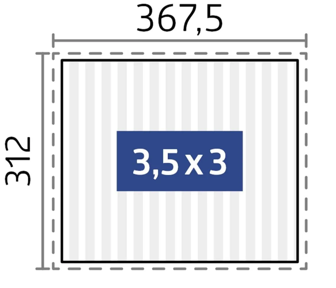 Biohort Pergola 3,5 x 3 einfarbig, ca. B367,5/H264/T312 cm