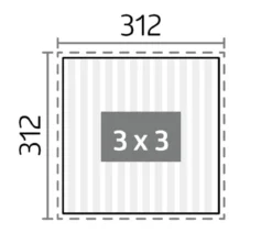 Biohort Pergola 3 x 3 zweifarbig, ca. B312/H264/T312 cm