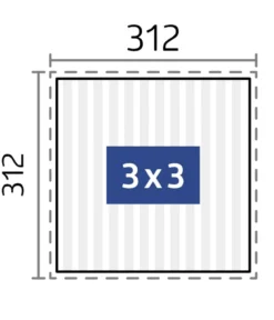 Biohort Pergola 3 x 3 zweifarbig, ca. B312/H264/T312 cm
