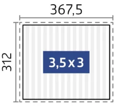 Biohort Pergola 3,5 x 3 zweifarbig, ca. B367,5/H264/T312 cm