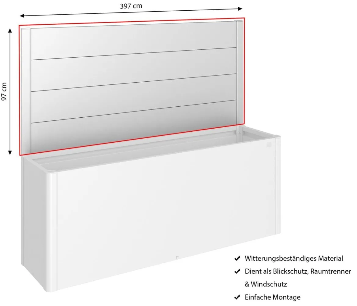 Biohort Sichtschutz für HochBeet 4x1, ca. B397/H91/T4 cm