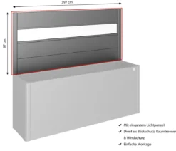 Biohort Sichtschutz mit Acrylglas für HochBeet 4x1, ca. B397/H91/T4 cm