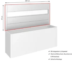 Biohort Sichtschutz mit Acrylglas für HochBeet 4x1, ca. B397/H91/T4 cm