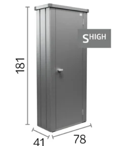 Biohort Terrassenschrank Julia S HIGH, dunkelgrau, ca. B77,7/H180,9/T40,9 cm
