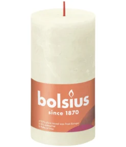 Bolsius Rustik Stumpenkerze Shine, weiche perle, ca. Ø6,8/H13 cm