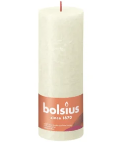 Bolsius Rustik Stumpenkerze Shine, weiche perle, ca. Ø6,8/H19 cm