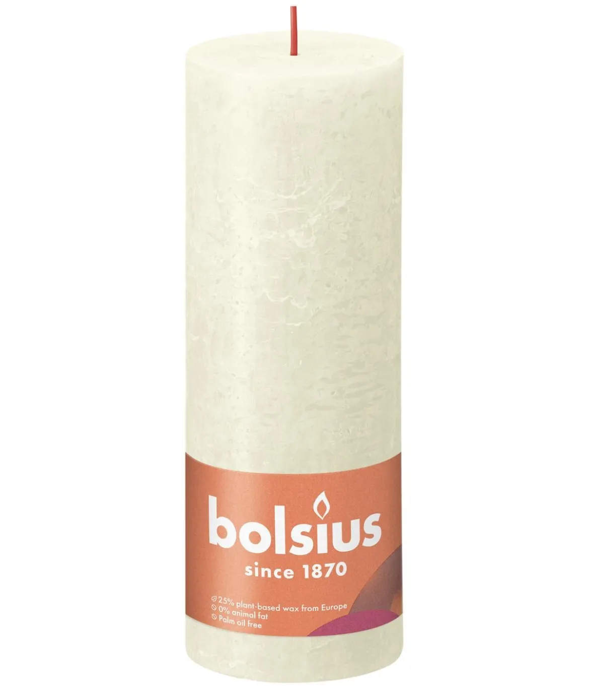 Bolsius Rustik Stumpenkerze Shine, weiche perle, ca. Ø6,8/H19 cm