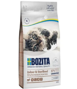 BOZITA Trockenfutter für Katzen Indoor & Sterilised Grain Free Reindeer, Rentier