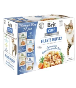 Brit Care Nassfutter für Katzen Flavour Box Filets in Gelee Adult, 12 x 85 g