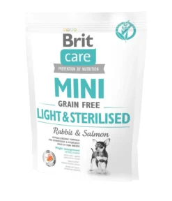 Brit Care Trockenfutter für Hunde Light & Sterilised Mini Adult, Kaninchen & Lachs