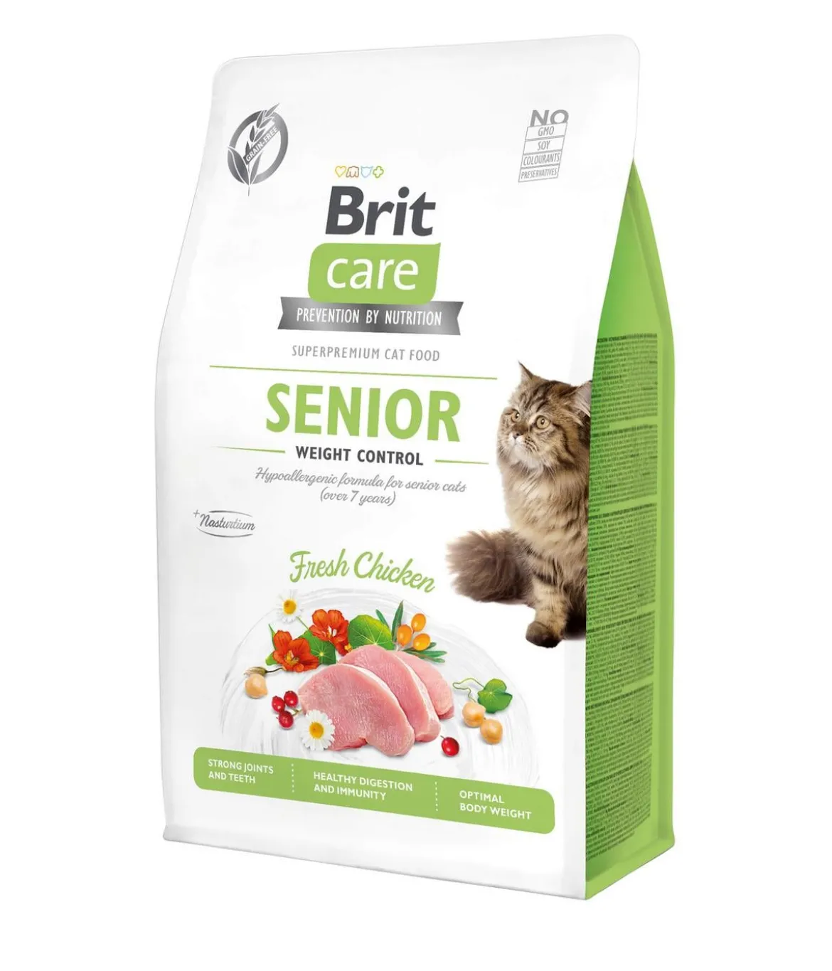 Brit Care Trockenfutter für Katzen Senior Weight Control, Huhn