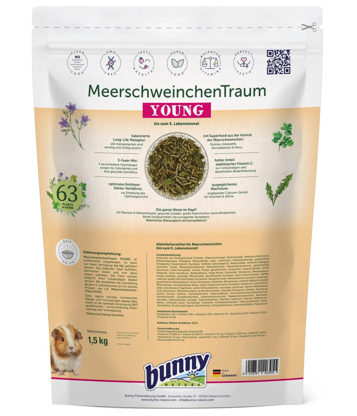 bunny® NATURE Meerschweinchenfutter MeerschweinchenTraum YOUNG