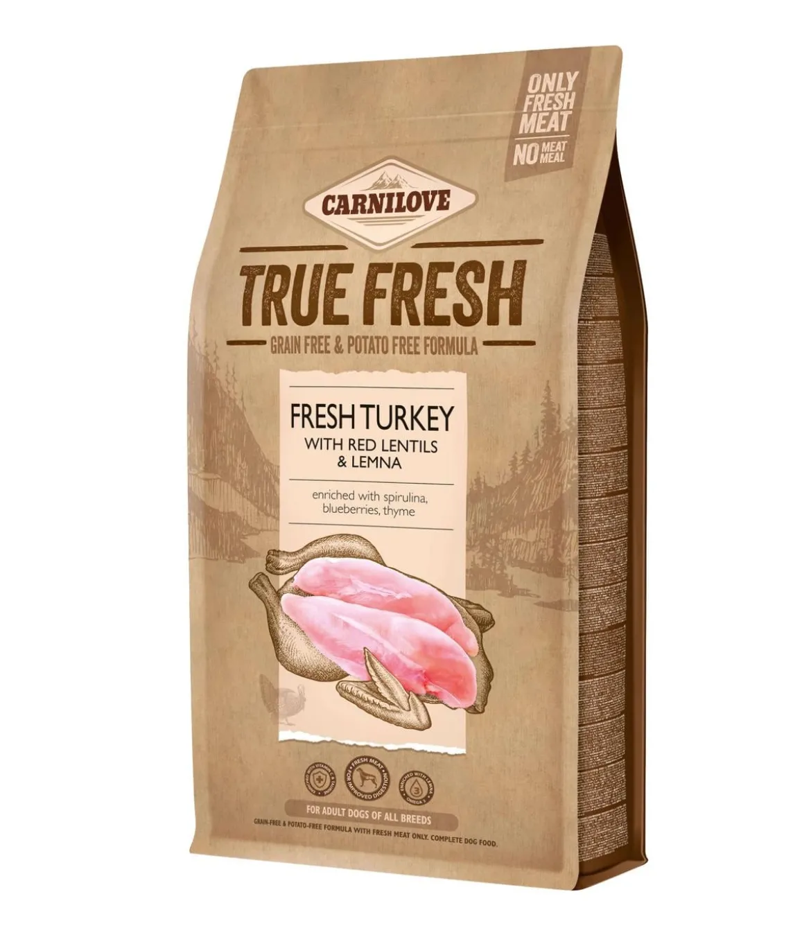 Carnilove True Fresh Trockenfutter für Hunde Adult, Truthahn
