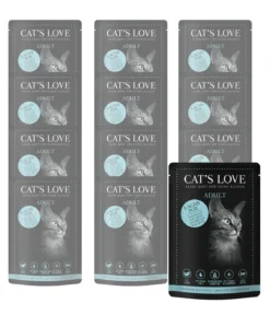 CAT'S LOVE Nassfutter für Katzen Adult Pur, 12 x 85 g