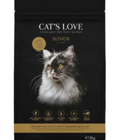CAT'S LOVE Trockenfutter für Katzen Senior, Ente, 2 kg