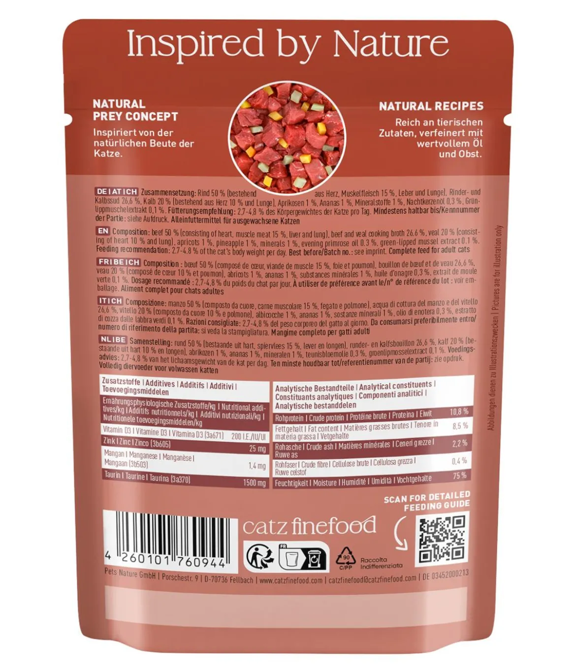 Catz finefood Nassfutter für Katzen Classic Adult, 16 x 85 g