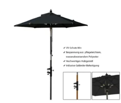 Cinas Balkonschirm, rund, ca. Ø180/H200 cm