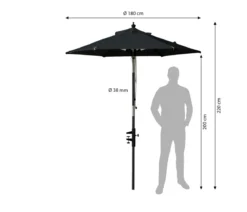 Cinas Balkonschirm, rund, ca. Ø180/H200 cm