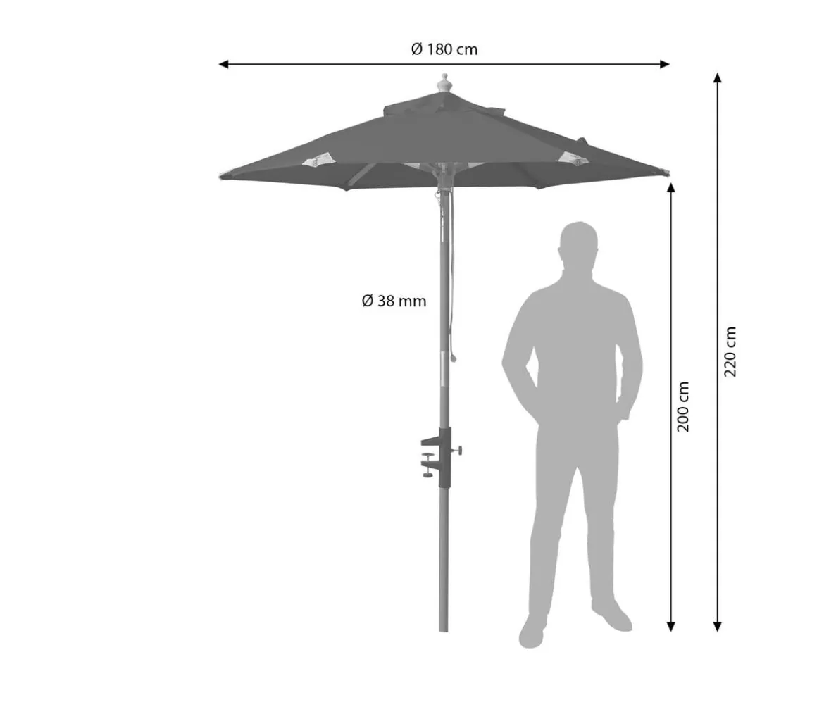 Cinas Balkonschirm, rund, ca. Ø180/H200 cm