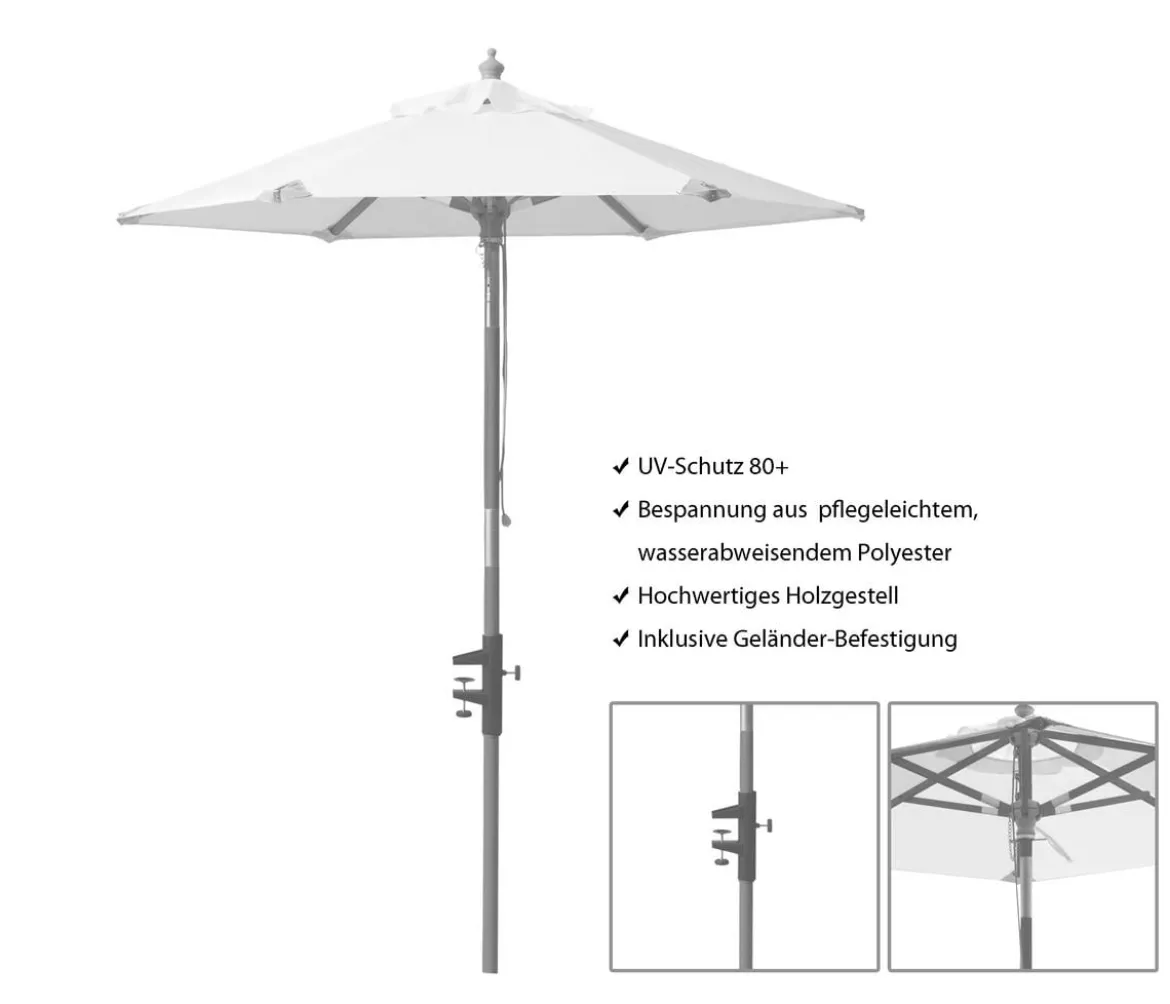 Cinas Balkonschirm, rund, ca. Ø180/H200 cm