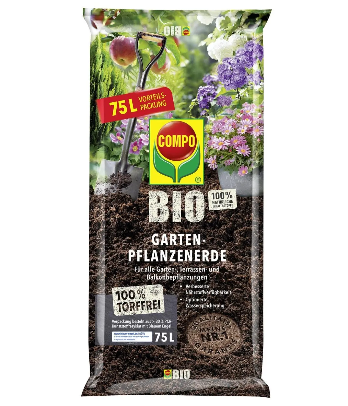 COMPO BIO Gartenpflanzerde, 75 l