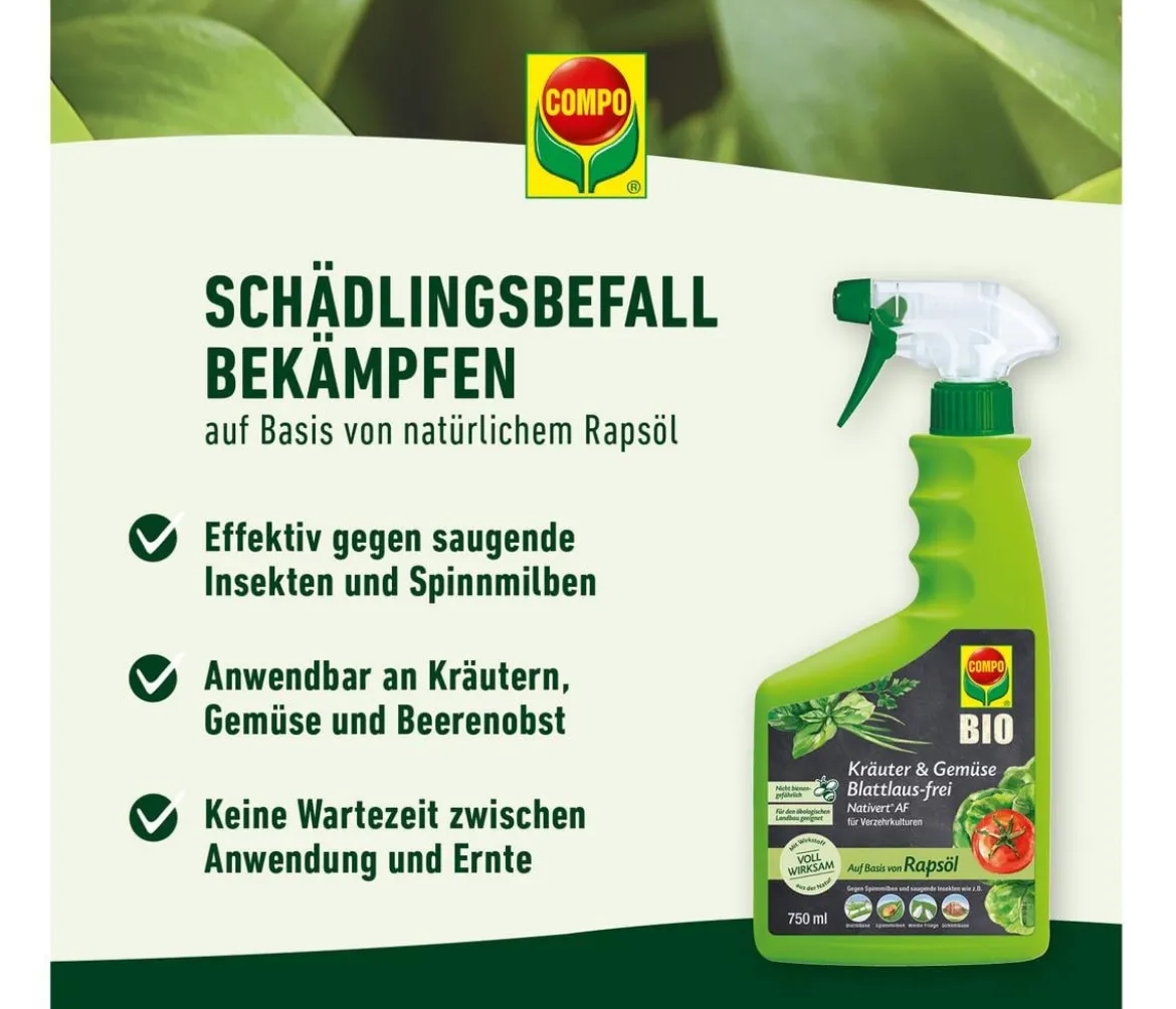 COMPO BIO Kräuter & Gemüse Blattlaus-frei Nativert® AF, 750 ml