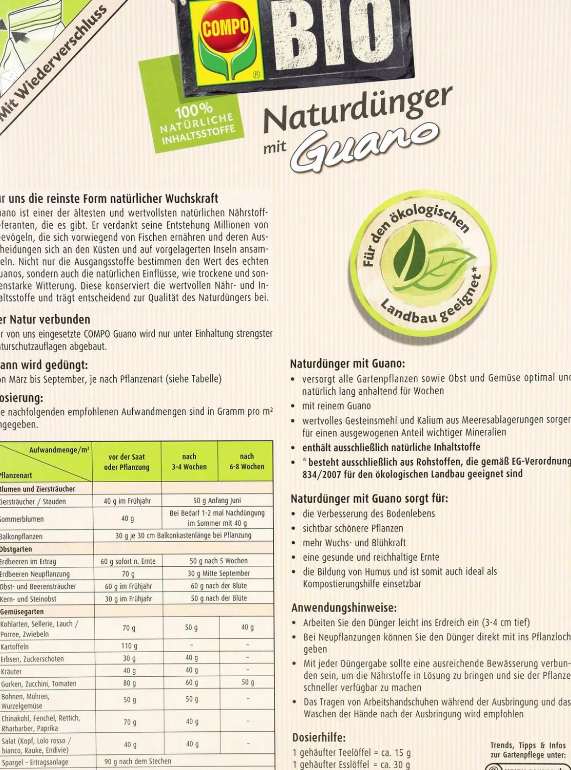 COMPO BIO Naturdünger mit Guano