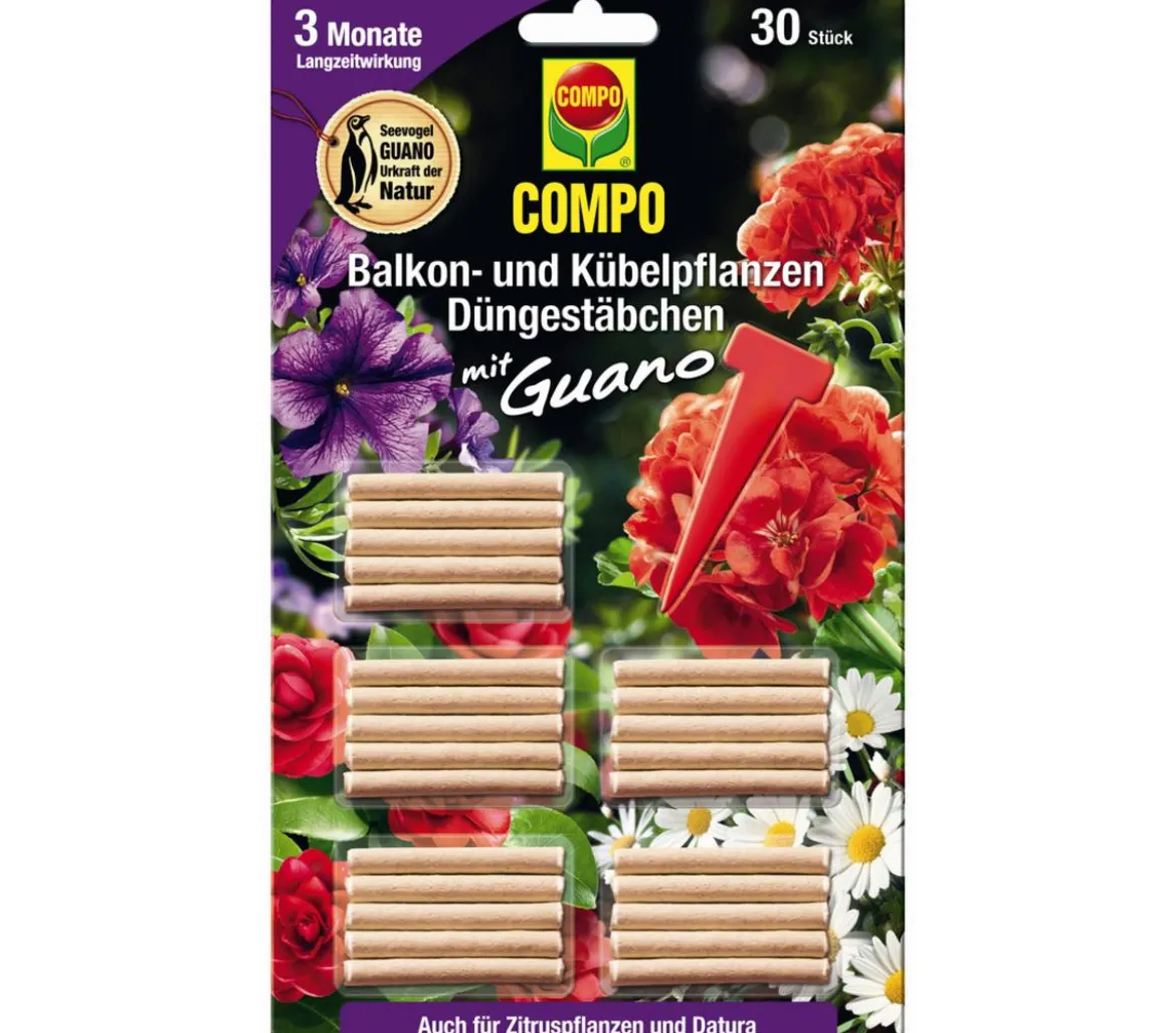 COMPO Düngestäbchen für Balkon- und Kübelpflanzen, 30 Stk.