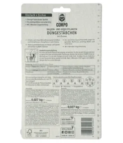 COMPO Düngestäbchen für Balkon- und Kübelpflanzen, 30 Stk.