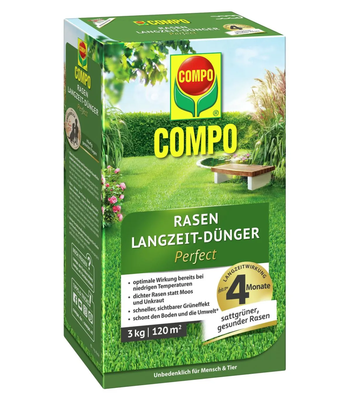 COMPO Rasen Langzeit-Dünger Perfect, 3 kg