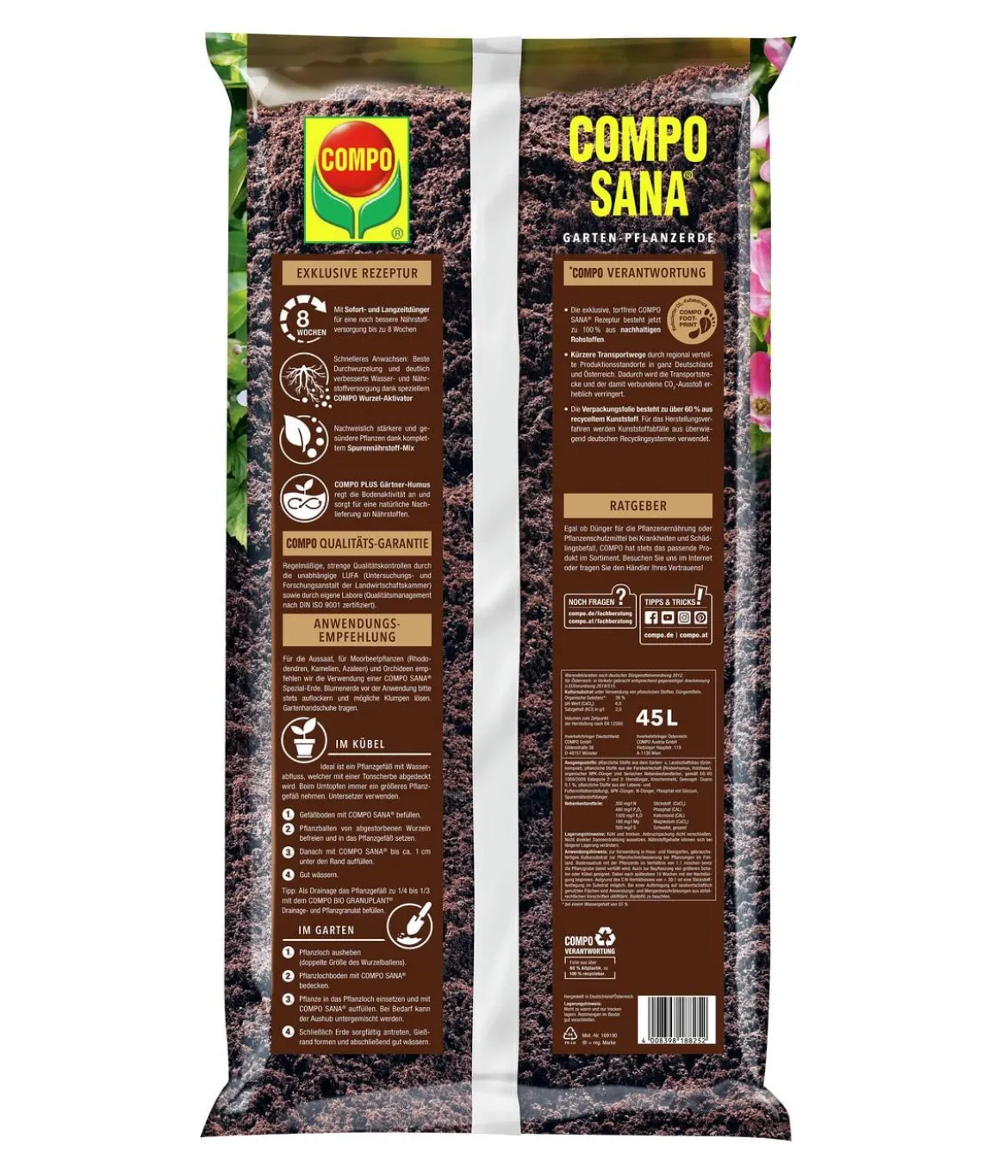 COMPO SANA® Garten-Pflanzerde, torffrei, 45 l