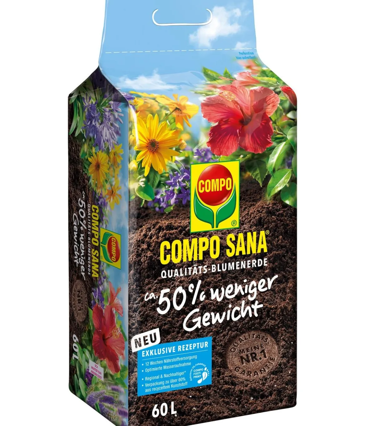 COMPO Sana® Qualitäts-Blumenerde 50% weniger Gewicht