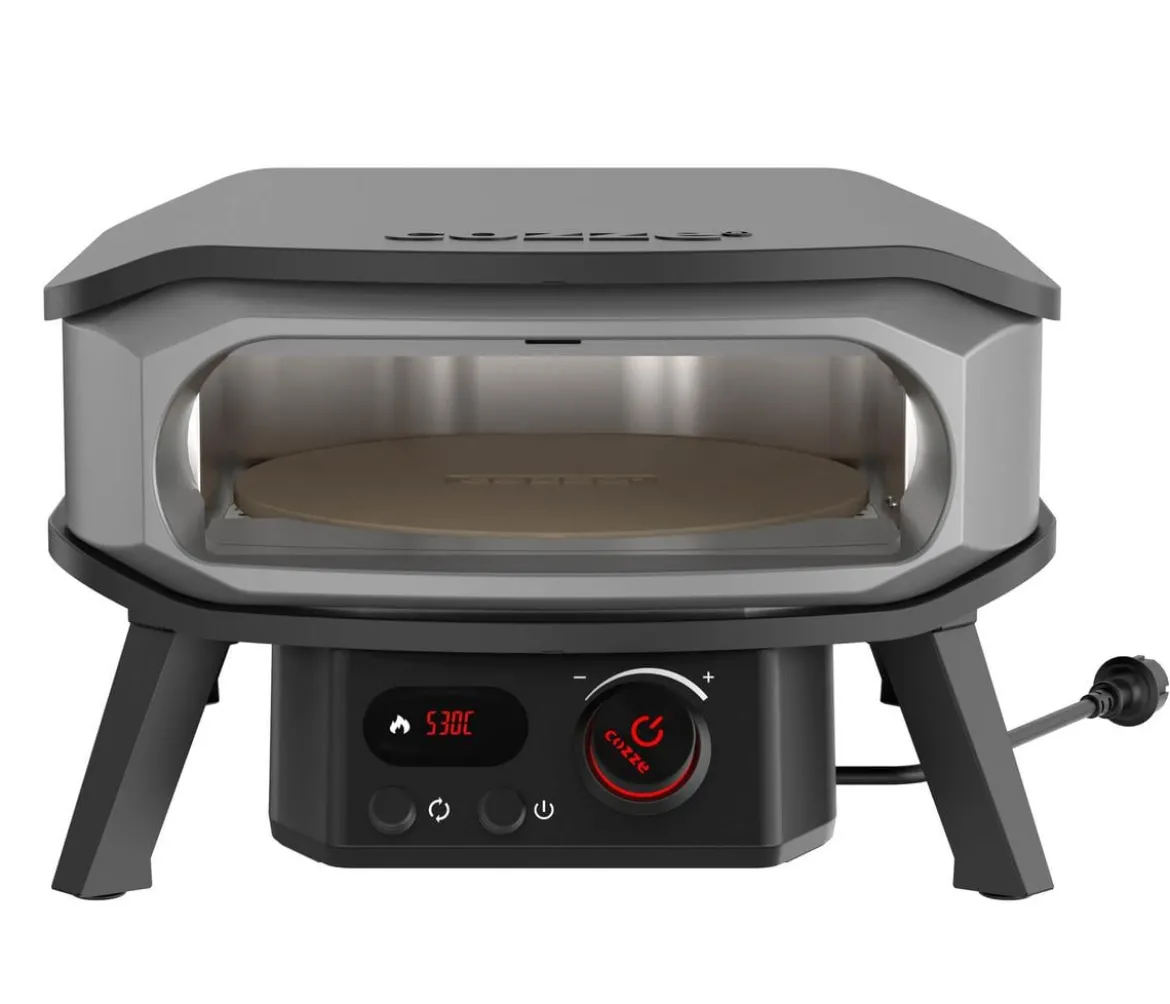 Cozze elektischer Pizzaofen Premium Rotate 34 cm (13"), mit Thermometer inkl. Pizzastein, ca. B53/H32/T56 cm