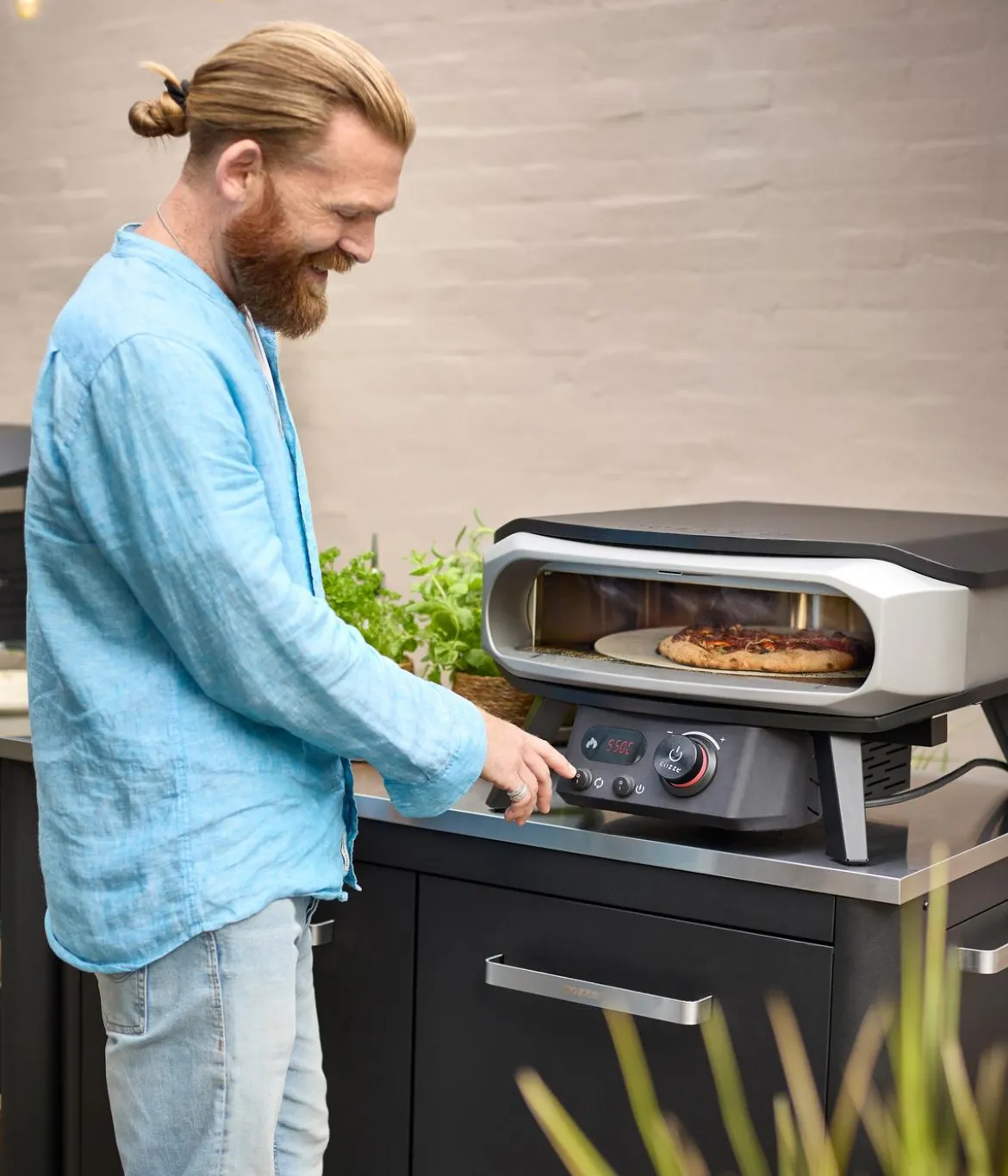 Cozze elektrischer Pizzaofen Premium Rotate 42 cm (17"), mit Thermometer inkl. Pizzastein, ca. B60,5/H33/T62,5 cm