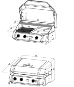 Cozze Gasgrill Plancha G-800 COMBI, ca. B85,5/H48,5/T61 cm