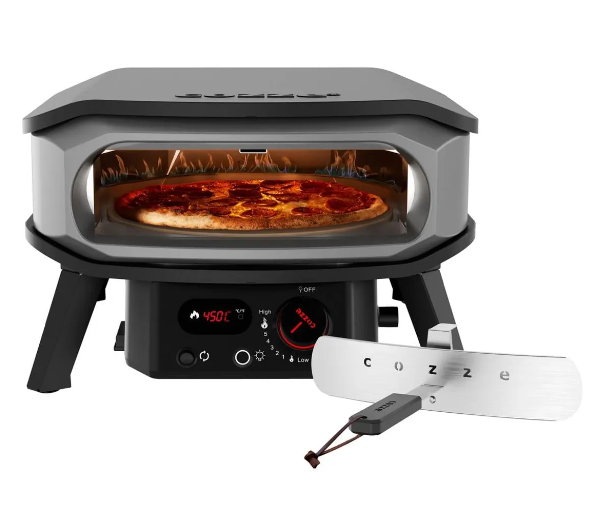 Cozze Gas-Pizzaofen Premium Rotate 34 cm (13"), mit Thermometer inkl. Pizzastein, ca. B53/H32/T56 cm